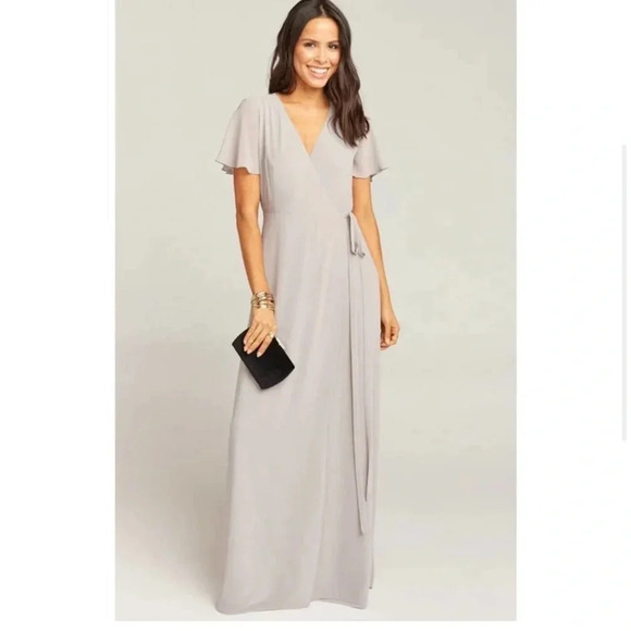 NWOT SHOW ME YOUR MUMU Noelle Wrap Flutter Sleeve Maxi Dress Size XXXL Gown - Picture 2 of 6